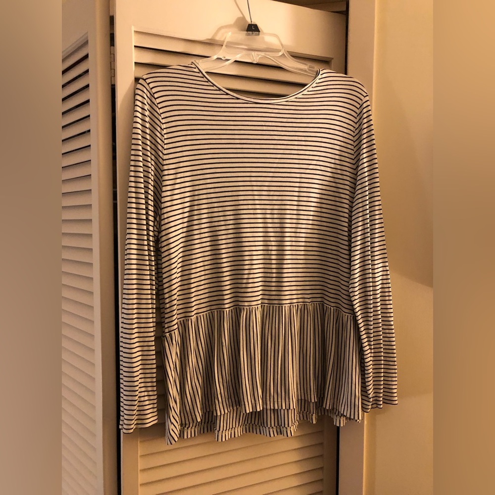 Striped ruffle shirt